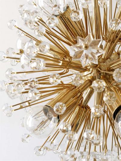 Emil Stejnar Emil Stejnar Gold Plated Midcentury Dandelion Sputnik Blowball Chandelier 1970s