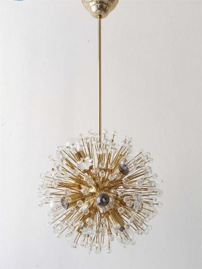 Emil Stejnar Emil Stejnar Gold Plated Midcentury Dandelion Sputnik Blowball Chandelier 1970s