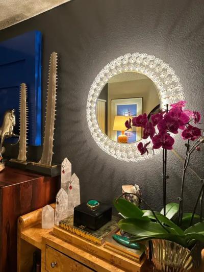 Emil Stejnar Floral Glass Illuminated Mirror