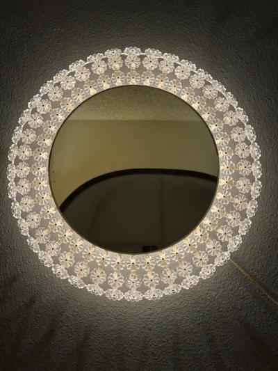 Emil Stejnar Floral Glass Illuminated Mirror