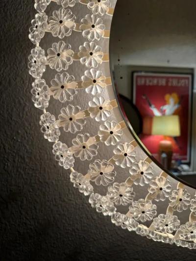 Emil Stejnar Floral Glass Illuminated Mirror