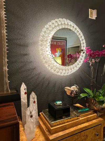 Emil Stejnar Floral Glass Illuminated Mirror