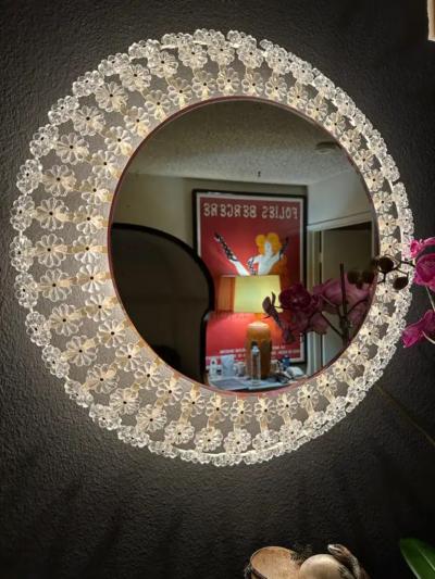 Emil Stejnar Floral Glass Illuminated Mirror