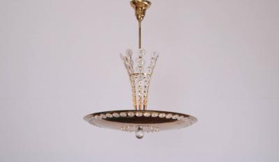 Emil Stejnar Huge Brass and Glass Emil Stejnar Pendant Lamp or Chandelier