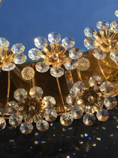 Emil Stejnar Illuminated Floral Crystal Mirror by Palwa