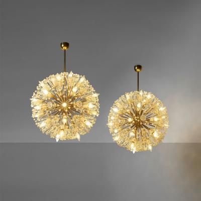 Emil Stejnar Large Snowflake Chandeliers Brass Glass Austria 1965