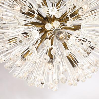 Emil Stejnar Mid Century Brass Crystal Sputnik Chandelier by Emil Stejnar for Rupert Nikoll