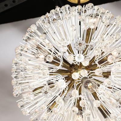 Emil Stejnar Mid Century Brass Crystal Sputnik Chandelier by Emil Stejnar for Rupert Nikoll