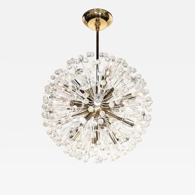 Emil Stejnar Mid Century Brass Crystal Sputnik Chandelier by Emil Stejnar for Rupert Nikoll