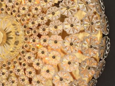 Emil Stejnar Pair of Emil Stejnar Attributed Floral Glass Flush Mounts