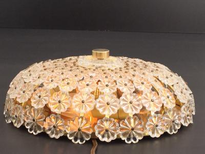 Emil Stejnar Pair of Emil Stejnar Attributed Floral Glass Flush Mounts