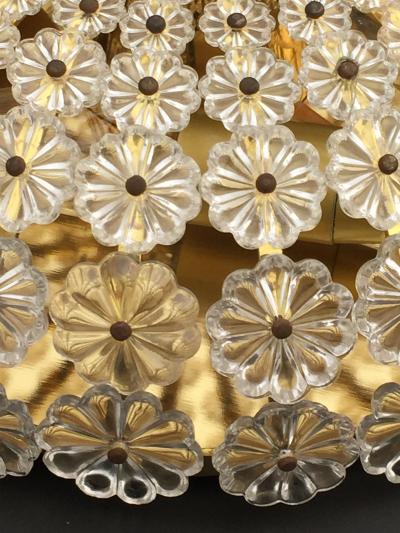 Emil Stejnar Pair of Emil Stejnar Attributed Floral Glass Flush Mounts