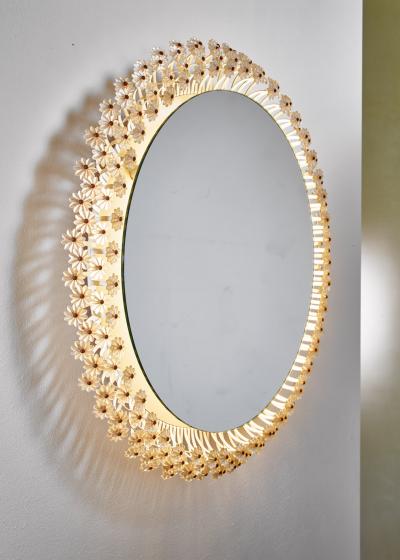 Emil Stejnar Round Backlit Mirror by Emil Stejnar for Rupert Nikoll Austria 1950s