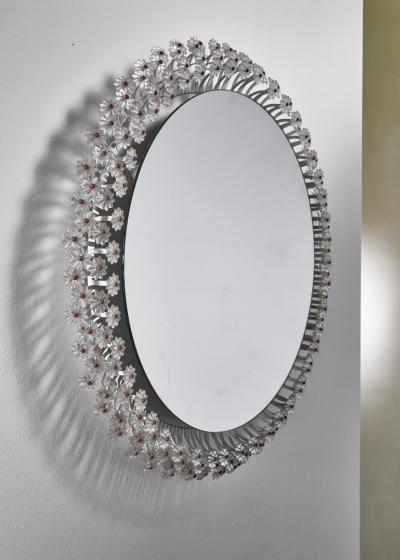 Emil Stejnar Round Backlit Mirror by Emil Stejnar for Rupert Nikoll Austria 1950s