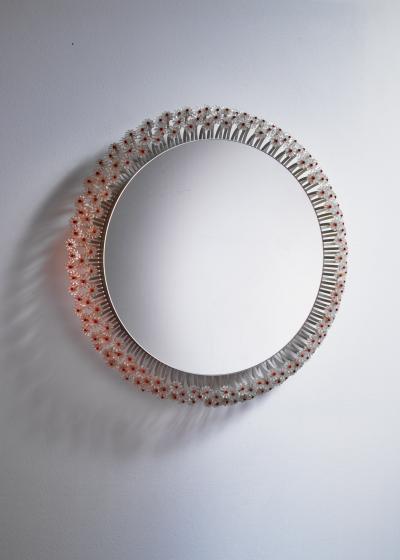Emil Stejnar Round Backlit Mirror by Emil Stejnar for Rupert Nikoll Austria 1950s