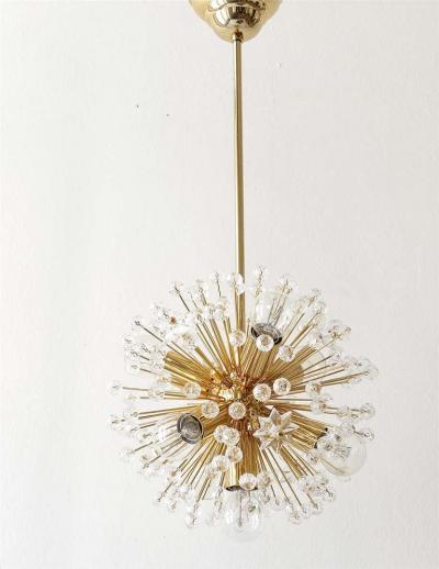 Emil Stejnar Two Emil Stejnar Gold Plated Blowball Sputnik Chandelier Austria 1970s