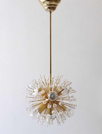 Emil Stejnar Two Emil Stejnar Gold Plated Blowball Sputnik Chandelier Austria 1970s