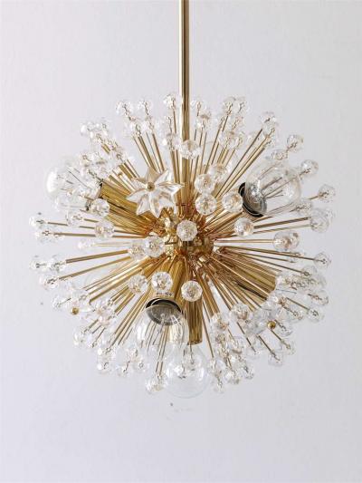 Emil Stejnar Two Emil Stejnar Gold Plated Blowball Sputnik Chandelier Austria 1970s