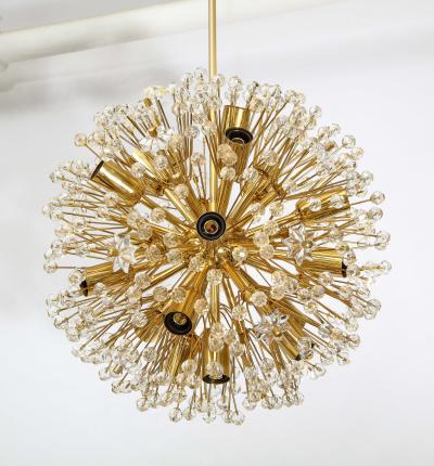 Emil Stejnar for Rupert Nikoll Brass and Glass Sputnik Chandelier