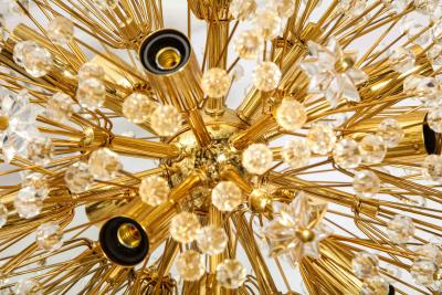 Emil Stejnar for Rupert Nikoll Brass and Glass Sputnik Chandelier