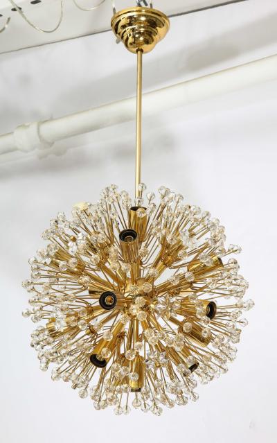 Emil Stejnar for Rupert Nikoll Brass and Glass Sputnik Chandelier