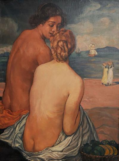 Emile Bernard EMILE BERNARD Post Impressionist Oil on Canvas Nus de Dos 