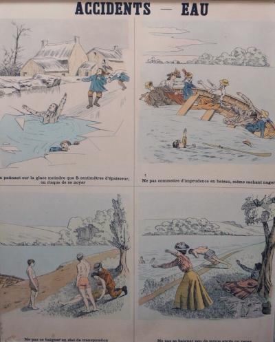 Emile Deyrolle 8 French Posters for Accident Prevention by Les Fils d Emile Deyrolle Paris