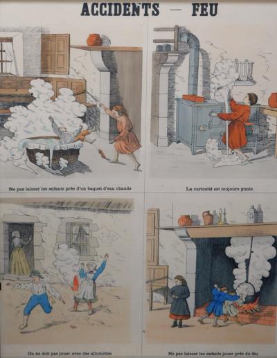 Emile Deyrolle 8 French Posters for Accident Prevention by Les Fils d Emile Deyrolle Paris