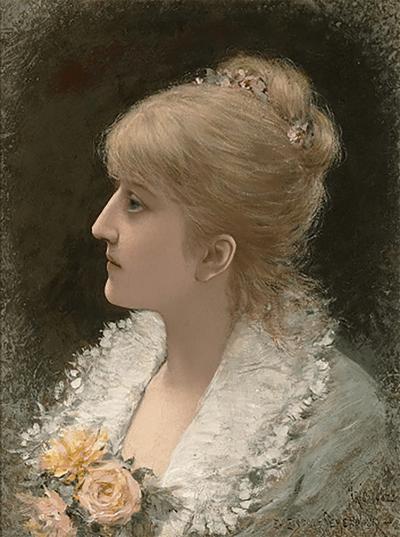 Emile Eisman Semenowsky PORTRAIT OF A YOUNG WOMAN BY EMILE EISMAN SEMENOWSKY