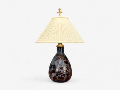 Emile Gall Art Nouveau Glass Table Lamp France 1920s