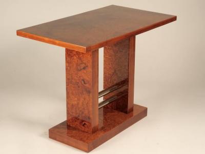Emile L on Bouchet Leon Bouchet Attributed Side Table in Amboyna