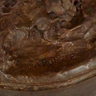 Emile Laporte Large patinated bronze figure of Actaeon by Emile Laporte