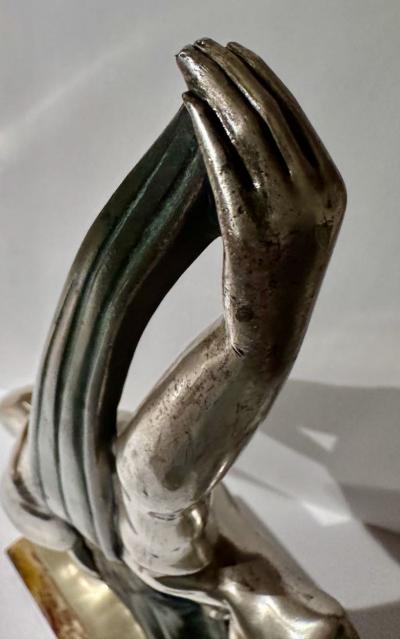 Emile Phillippe Art Deco French Sculptor Phillippe Draped Woman for Ovington Shop New York