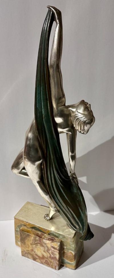 Emile Phillippe Art Deco French Sculptor Phillippe Draped Woman for Ovington Shop New York