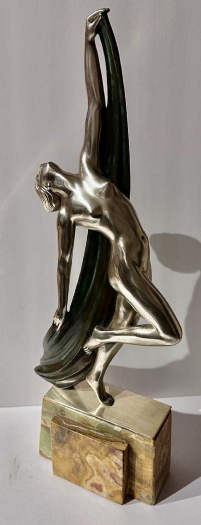 Emile Phillippe Art Deco French Sculptor Phillippe Draped Woman for Ovington Shop New York