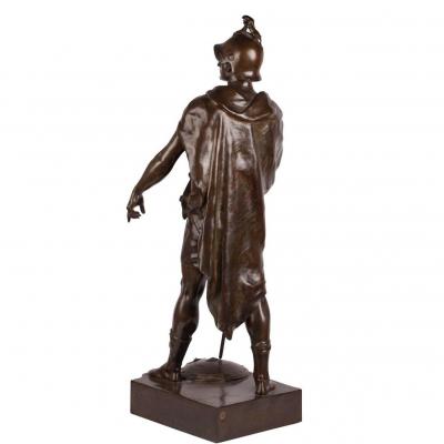 Emile Picault Huge Antique French Bronze Roman Soldier Sculpture by Picault