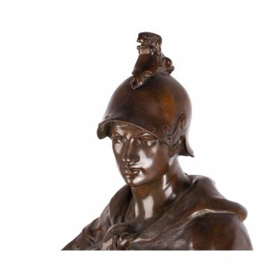 Emile Picault Huge Antique French Bronze Roman Soldier Sculpture by Picault