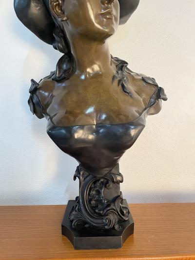 Emile Pinedo Emile Pinedo Bronze Bust Sculpture of a Woman