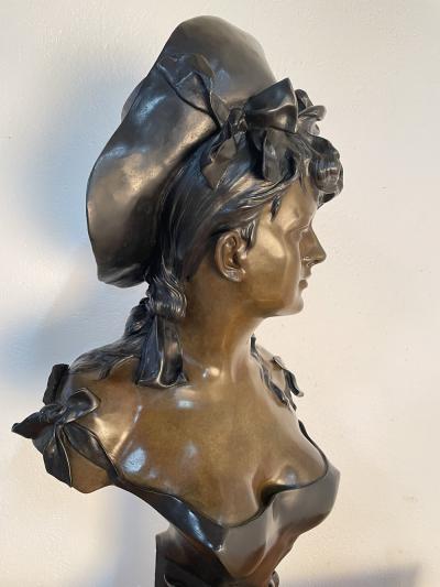 Emile Pinedo Emile Pinedo Bronze Bust Sculpture of a Woman