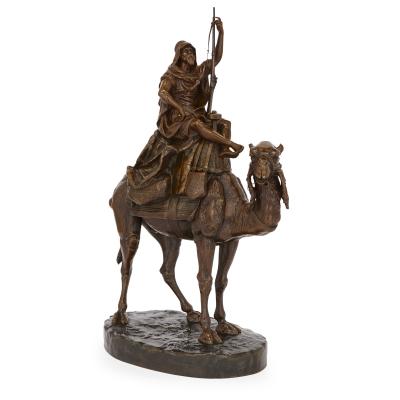 Emile Pinedo Large patinated bronze Orientalist sculpture by Pinedo