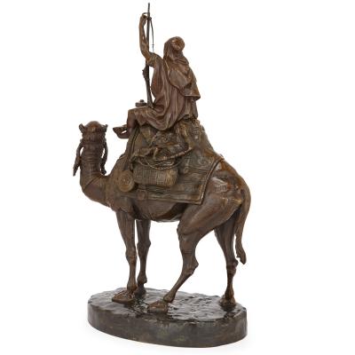 Emile Pinedo Large patinated bronze Orientalist sculpture by Pinedo