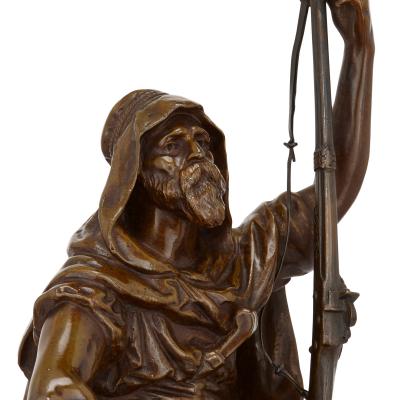 Emile Pinedo Large patinated bronze Orientalist sculpture by Pinedo