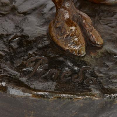 Emile Pinedo Large patinated bronze Orientalist sculpture by Pinedo