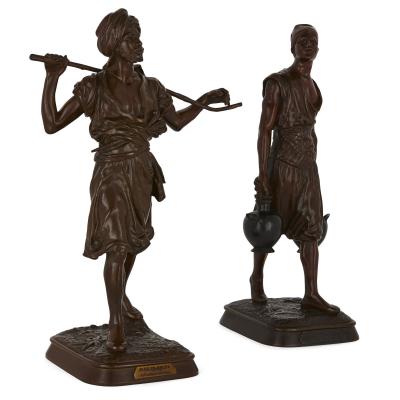 Emile Pinedo Two Orientalist patinated bronze sculptures by Debut and Pinedo