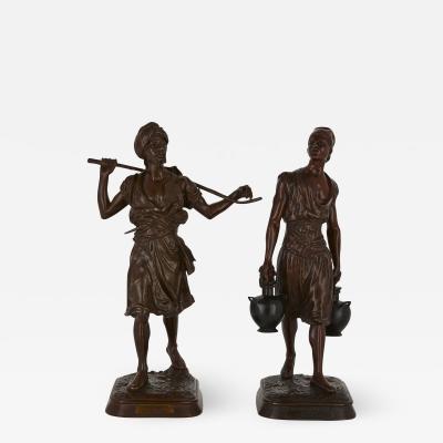 Emile Pinedo Two Orientalist patinated bronze sculptures by Debut and Pinedo