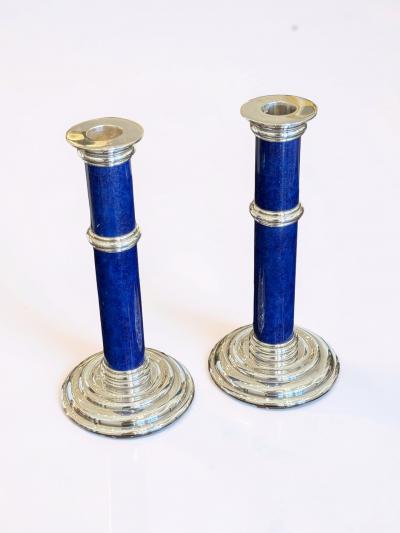 Emile Puiforcat Pair of French Art Deco Candlesticks by Puiforcat