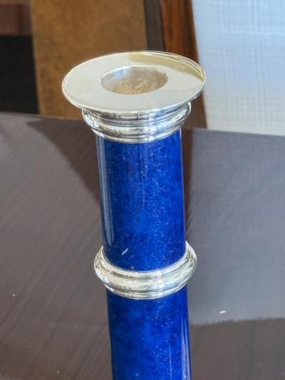 Emile Puiforcat Pair of French Art Deco Candlesticks by Puiforcat