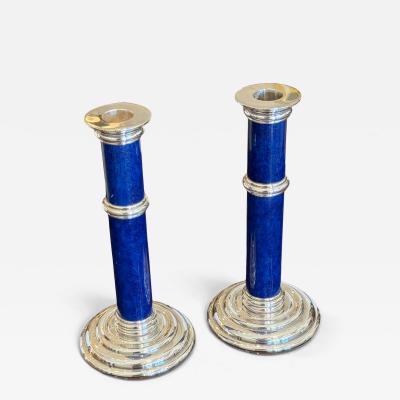 Emile Puiforcat Pair of French Art Deco Candlesticks by Puiforcat