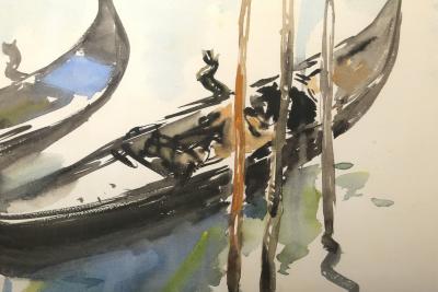 Emile Rampelberg Docked Gondolas