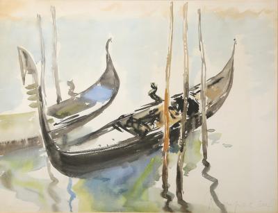 Emile Rampelberg Docked Gondolas